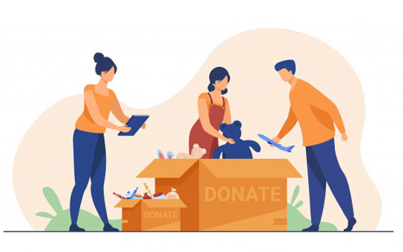 group of people with different donation giving options i.e. options for one-time donations as well as recurring donations